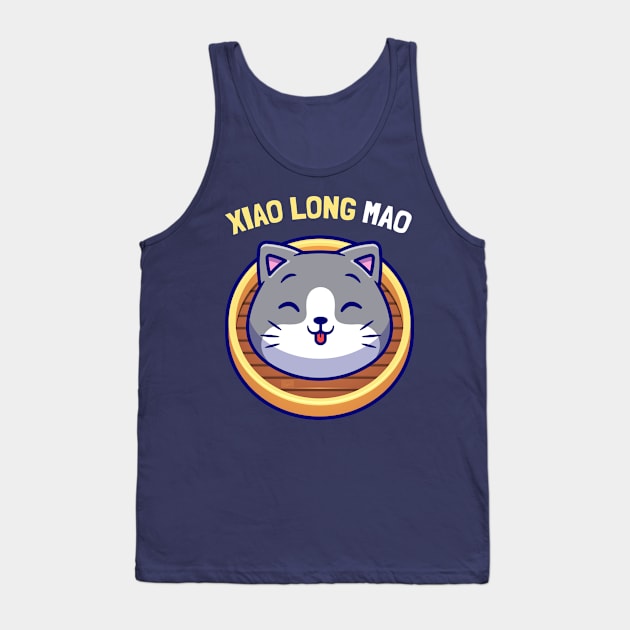 Funny Asian Chinese Dimsum Xiao Long Mao Bao Cat Lover Puns Tank Top by porcodiseno